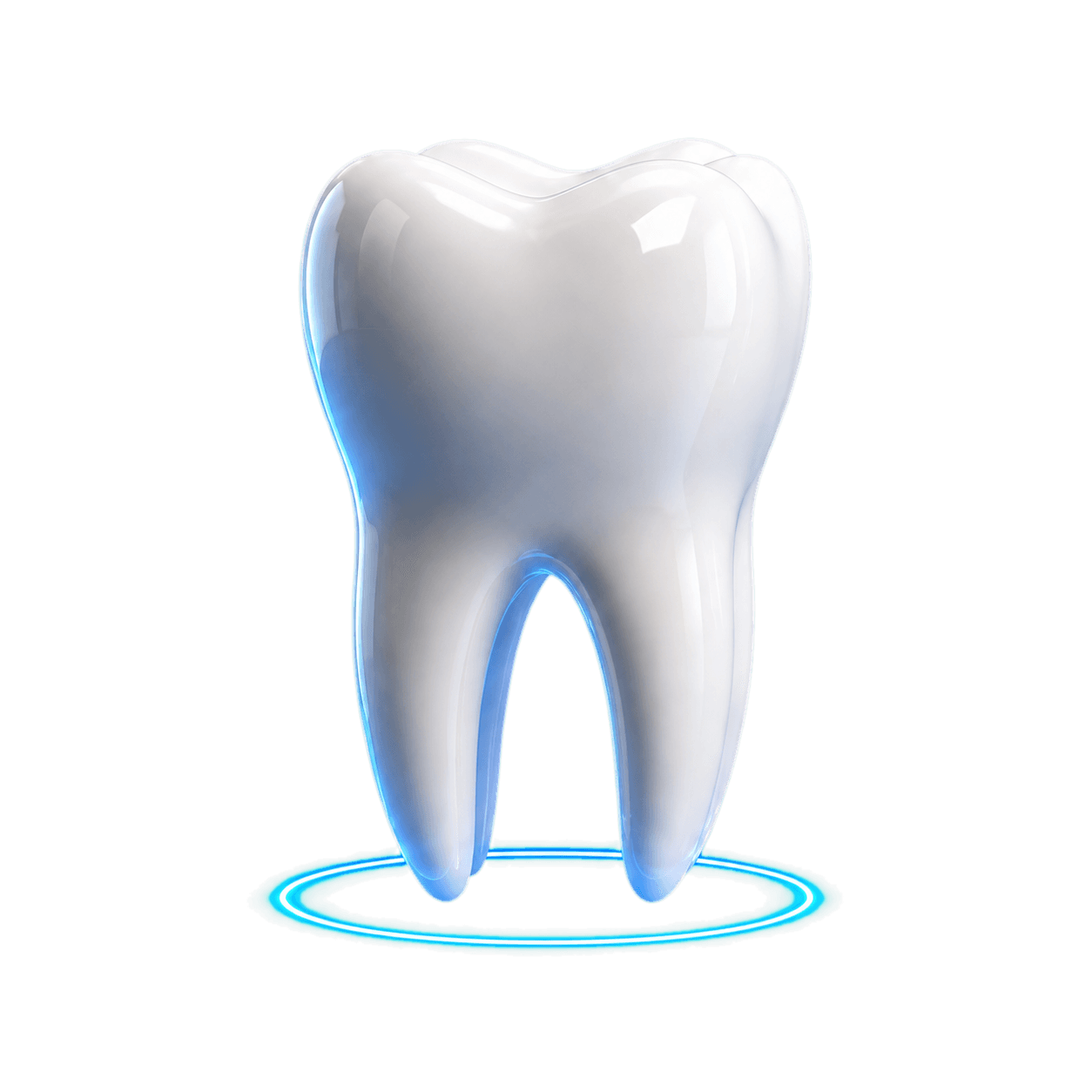 Three-dimensional rendering of a healthy tooth